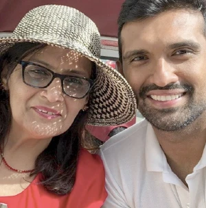 Seema with her son, MySeema founder Shahzil Amin