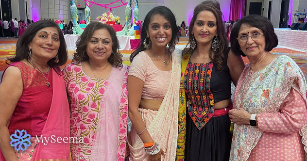 Poonam with her cousin (breast cancer survivor) and her tribe of super mothers!