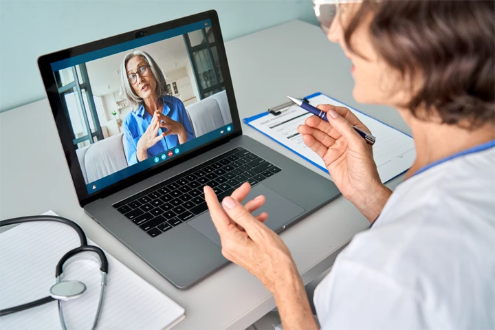 Zoom call with a doctor